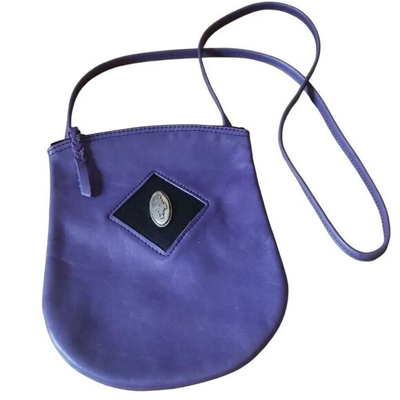 Purple bohemian leather crossbody bag - Picture 1 of 3
